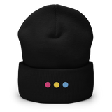 Embroidered Pansexual Beanie: Pride Flag Horizontal Circle Design