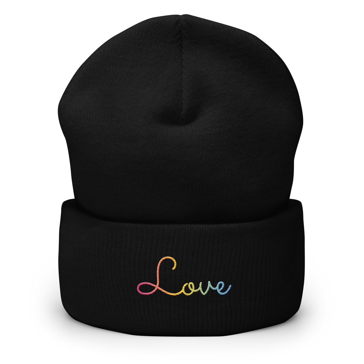 Pansexual Love Script Beanie: Ellegantly Embroidered Pride Hat