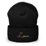 Pansexual Love Script Beanie: Ellegantly Embroidered Pride Hat