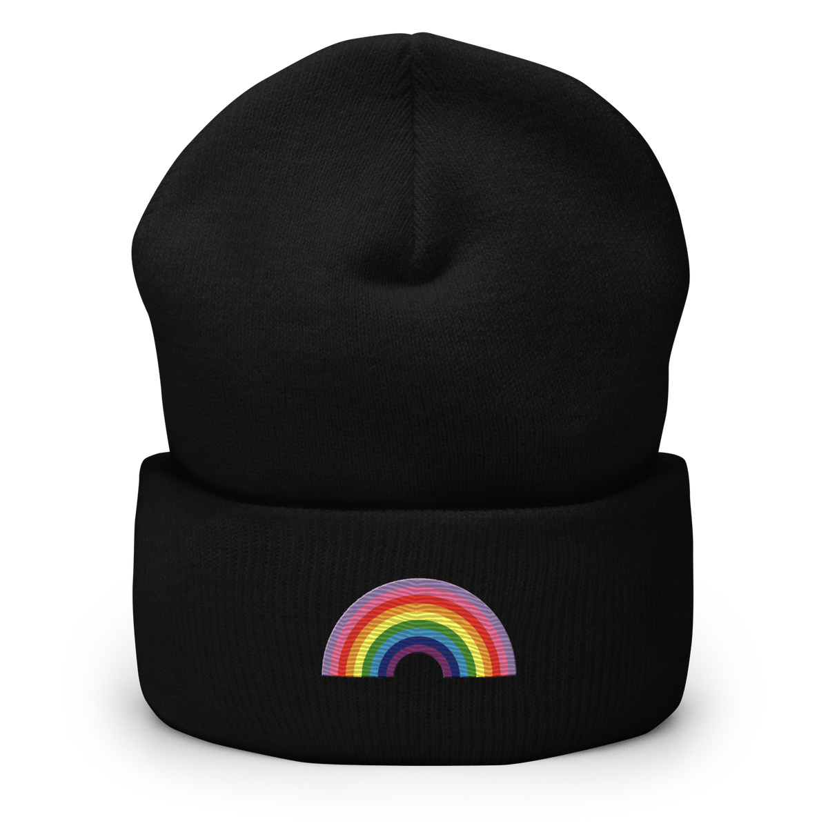 Embroidered Gilbert Baker Pride Rainbow Beanie: Pride Flag LGBTQ+ Design