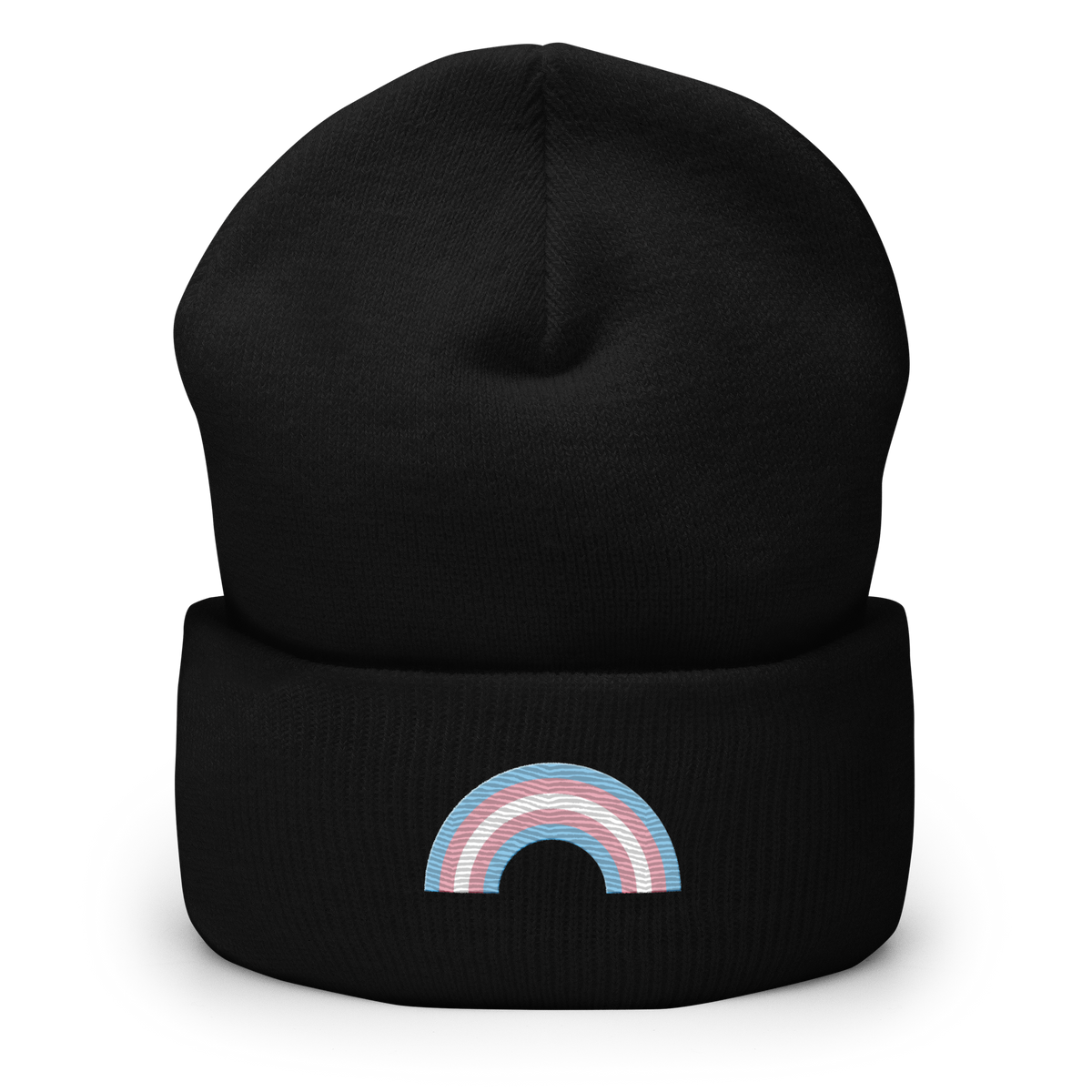 Embroidered Transgender Rainbow Beanie: Pride Flag LGBTQ+ Design