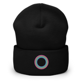 Embroidered Beanie: Polysexual Pride Ring Emblem Design