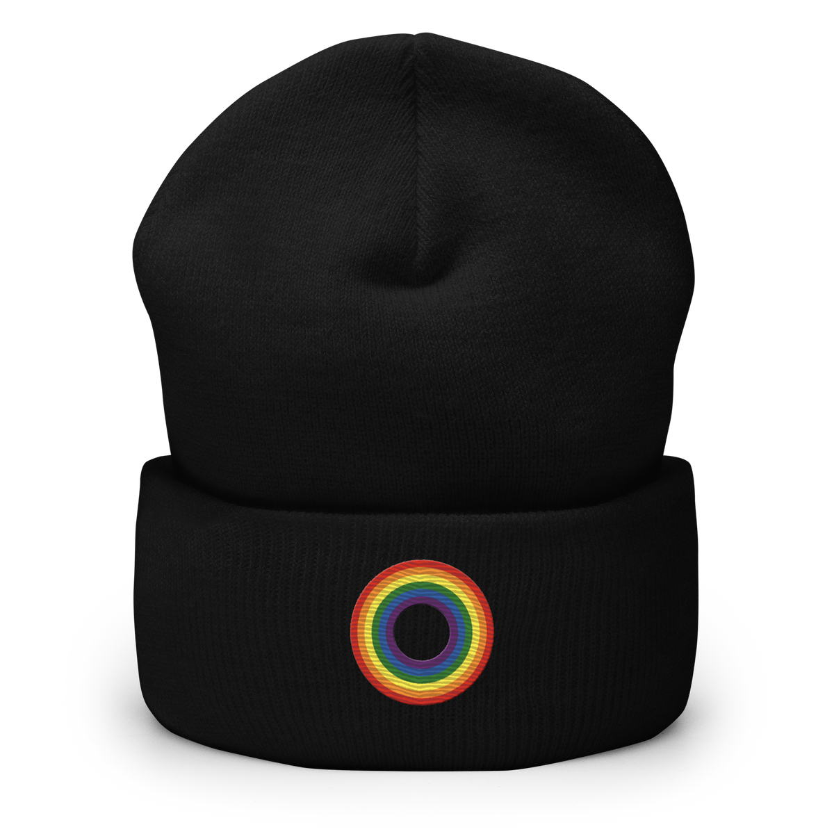 Embroidered Beanie: Pride Ring Emblem Design