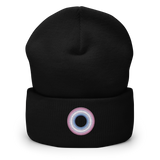 Embroidered Beanie: Bigender Pride Ring Emblem Design