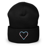 Transgender Heart Beanie: Embroidered Pride Hat