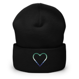 Gay Pride Heart Beanie: Embroidered Pride Hat