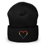 Pride Heart Beanie: Embroidered Pride Hat