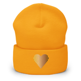 Nonbinary Heart Lines Beanie: Embroidered Pride Gradient Hat