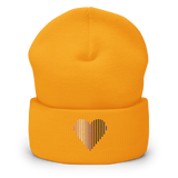 Genderfluid Heart Lines Beanie: Embroidered Pride Gradient Hat