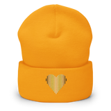 Agender Heart Lines Beanie: Embroidered Pride Gradient Hat