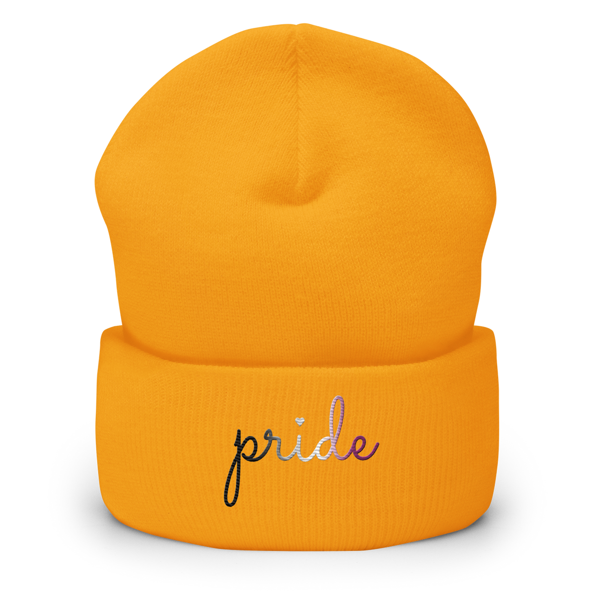 Asexual Pride Beanie: Cursive 'Pride' in Gradient Colors