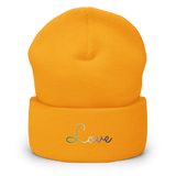 Gay Pride Love Script Beanie: Ellegantly Embroidered Pride Hat