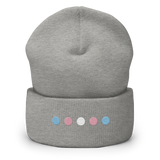 Embroidered Transgender Beanie: Pride Flag Horizontal Circle Design