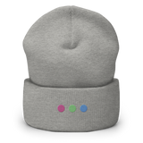 Embroidered Polysexual Beanie: Pride Flag Horizontal Circle Design