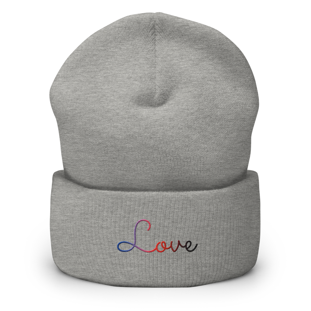 Polyamory Love Script Beanie: Ellegantly Embroidered Pride Hat