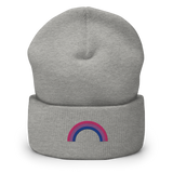 Embroidered Bisexual Rainbow Beanie: Pride Flag LGBTQ+ Design