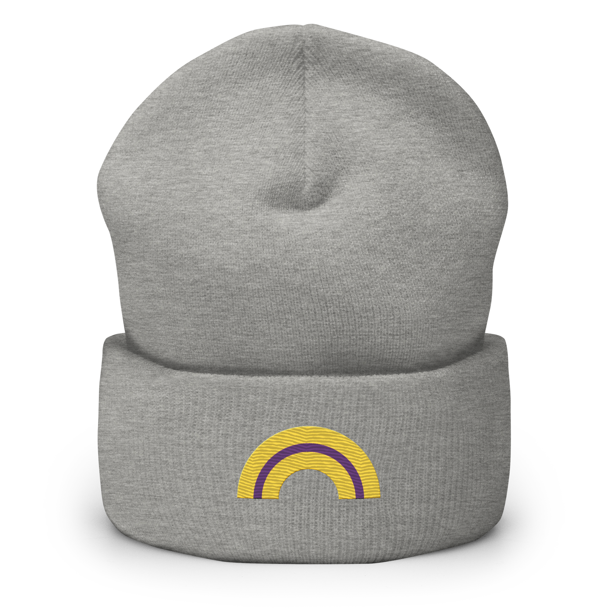 Embroidered Intersex Rainbow Beanie: Pride Flag LGBTQ+ Design