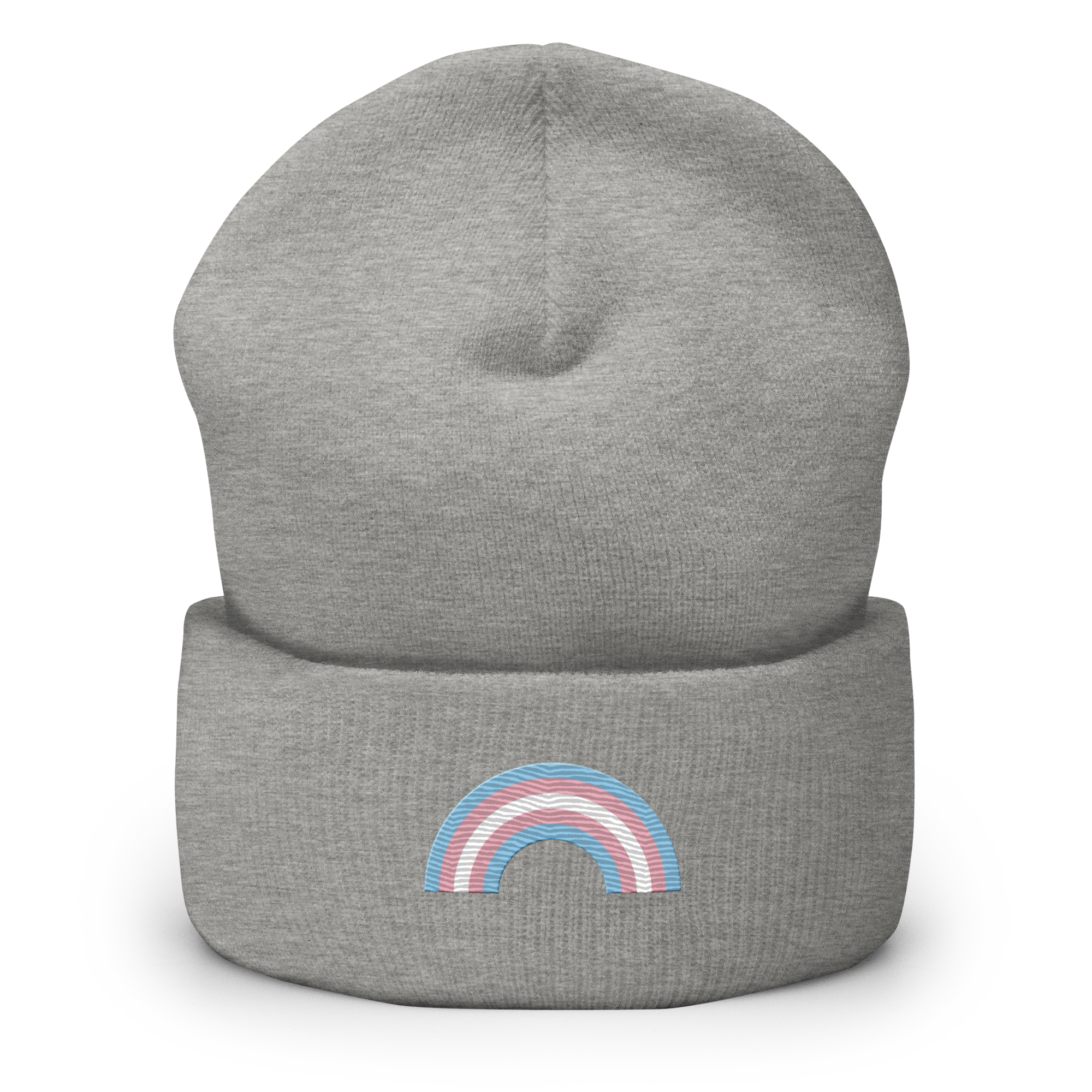 Embroidered Transgender Rainbow Beanie: Pride Flag LGBTQ+ Design