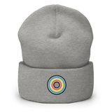 Embroidered Beanie: Queer Pride Ring Emblem Design