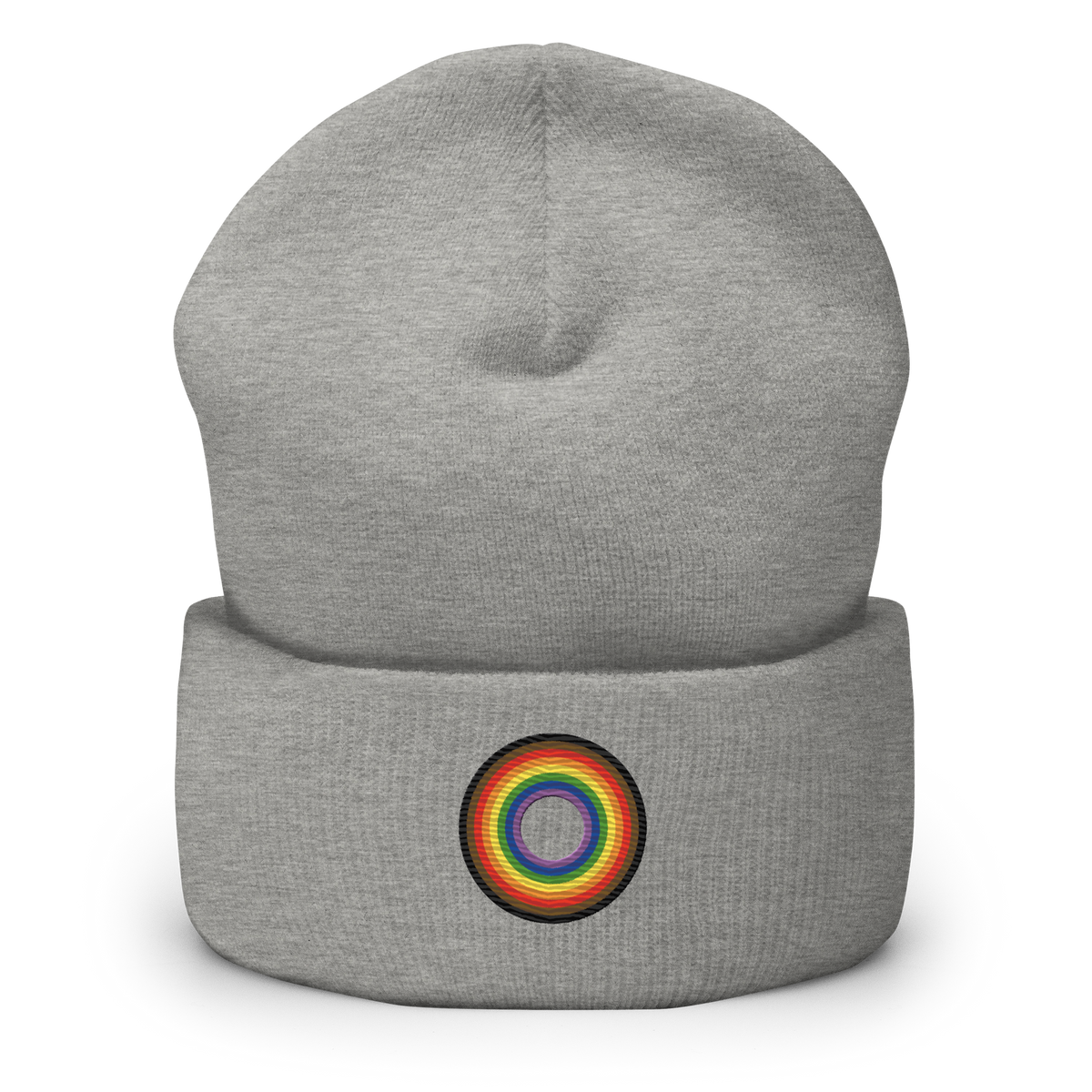 Embroidered Beanie: Philly Pride Ring Emblem Design