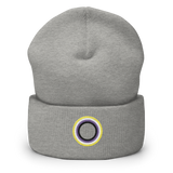 Embroidered Beanie: Nonbinary Pride Ring Emblem Design