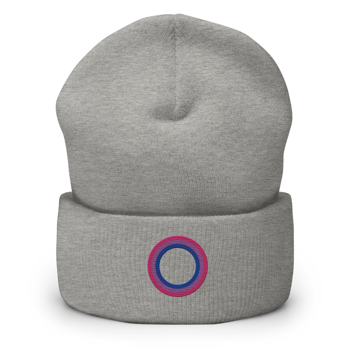 Embroidered Beanie: Bisexual Pride Ring Emblem Design