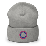 Embroidered Beanie: Bisexual Pride Ring Emblem Design