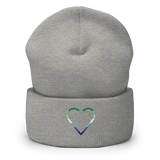 Gay Pride Heart Beanie: Embroidered Pride Hat