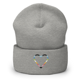 Queer Heart Beanie: Embroidered Pride Hat