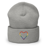 Pride Heart Beanie: Embroidered Pride Hat