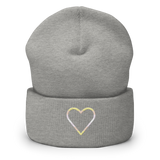 Pangender Heart Beanie: Embroidered Pride Hat