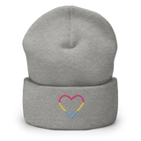 Pansexual Heart Beanie: Embroidered Pride Hat