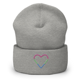 Polysexual Heart Beanie: Embroidered Pride Hat