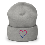 Bisexual Heart Beanie: Embroidered Pride Hat