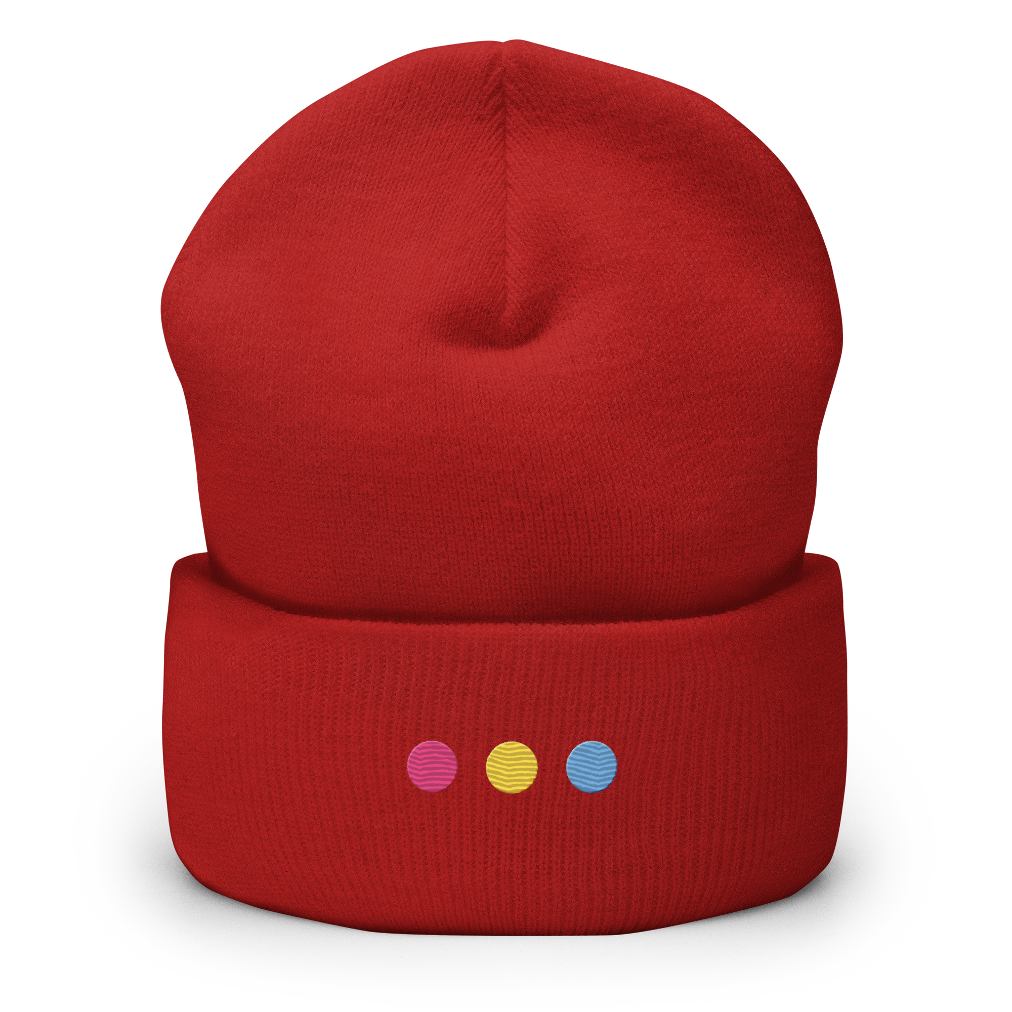 Embroidered Pansexual Beanie: Pride Flag Horizontal Circle Design