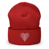 Transgender Heart Lines Beanie: Embroidered Pride Gradient Hat