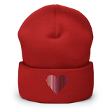 Genderfluid Heart Lines Beanie: Embroidered Pride Gradient Hat