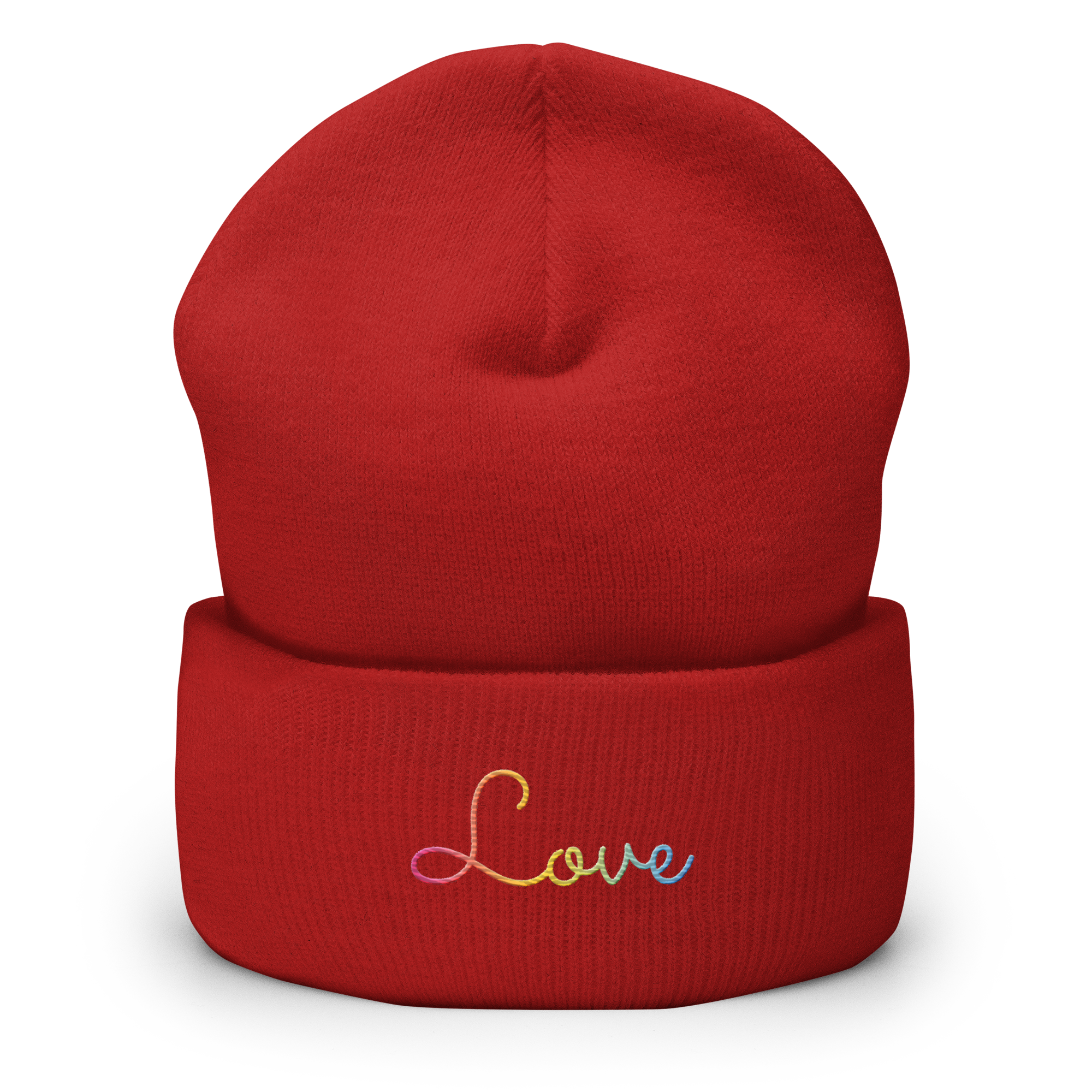 Pansexual Love Script Beanie: Ellegantly Embroidered Pride Hat