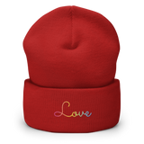 Pansexual Love Script Beanie: Ellegantly Embroidered Pride Hat