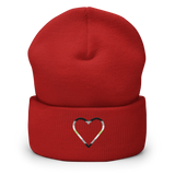 Agender Heart Beanie: Embroidered Pride Hat