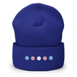 Embroidered Transgender Beanie: Pride Flag Horizontal Circle Design