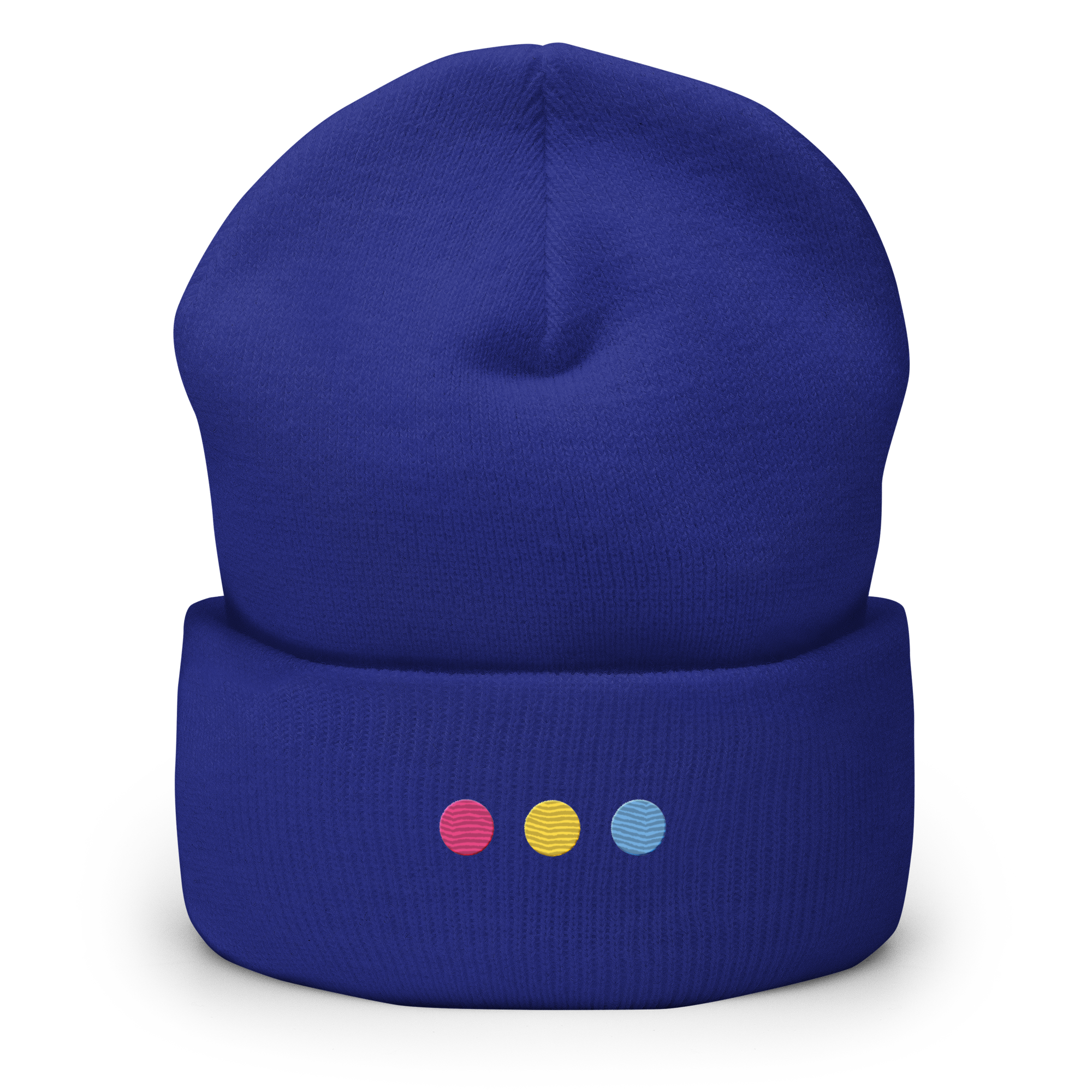 Embroidered Pansexual Beanie: Pride Flag Horizontal Circle Design