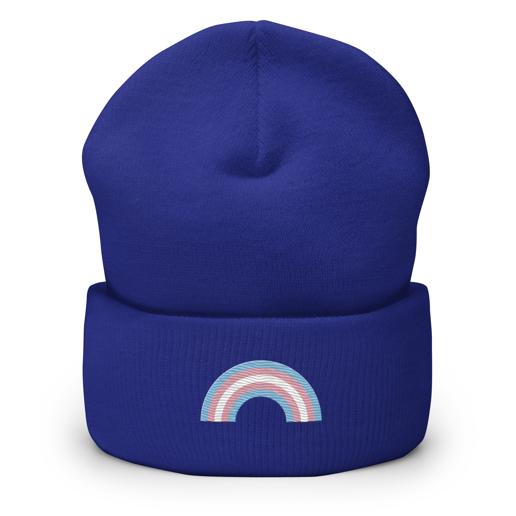 Embroidered Transgender Rainbow Beanie: Pride Flag LGBTQ+ Design