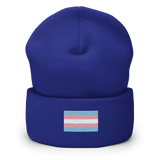 Transgender Pride Flag Embroidered Beanie