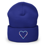 Transgender Heart Beanie: Embroidered Pride Hat