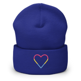 Pansexual Heart Beanie: Embroidered Pride Hat