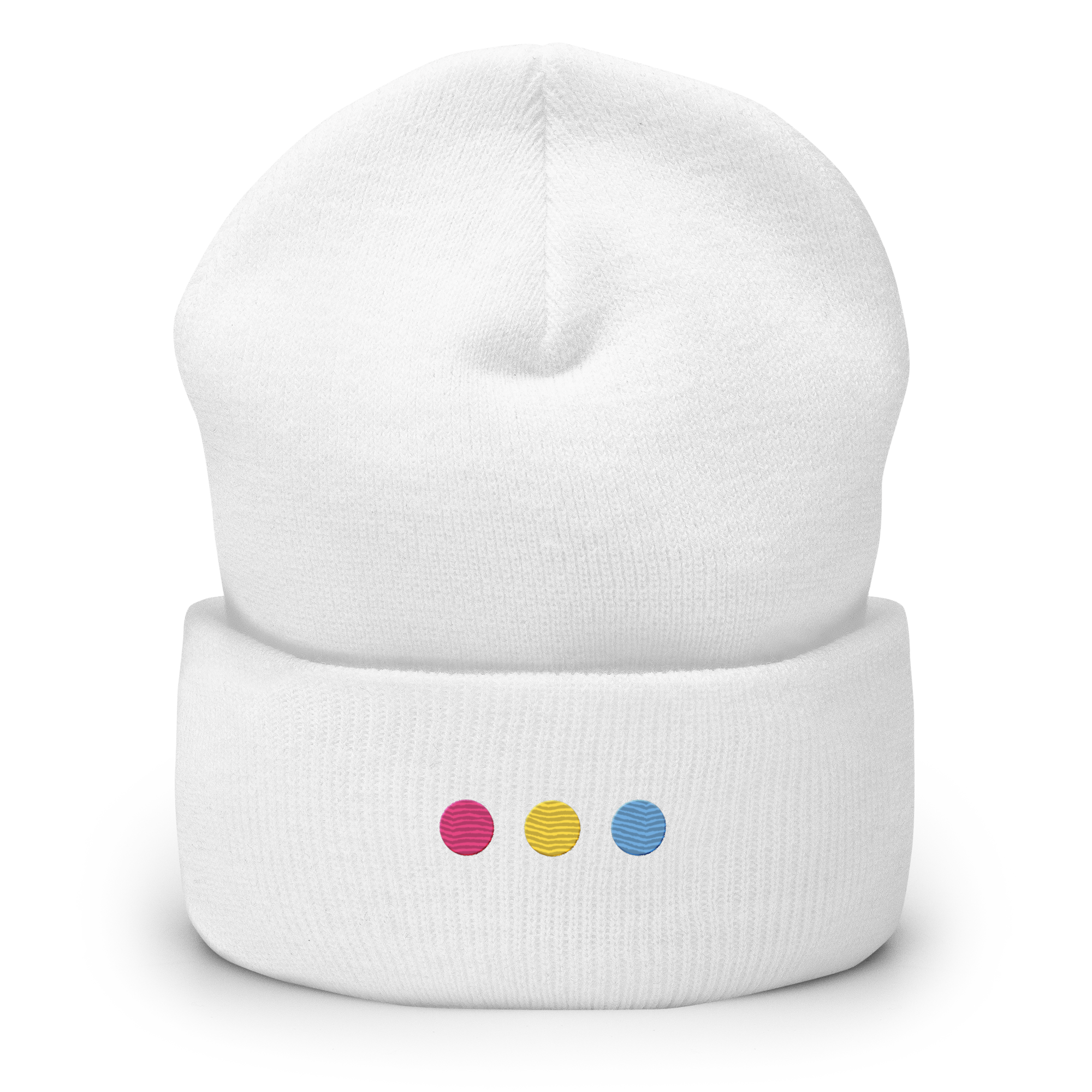 Embroidered Pansexual Beanie: Pride Flag Horizontal Circle Design