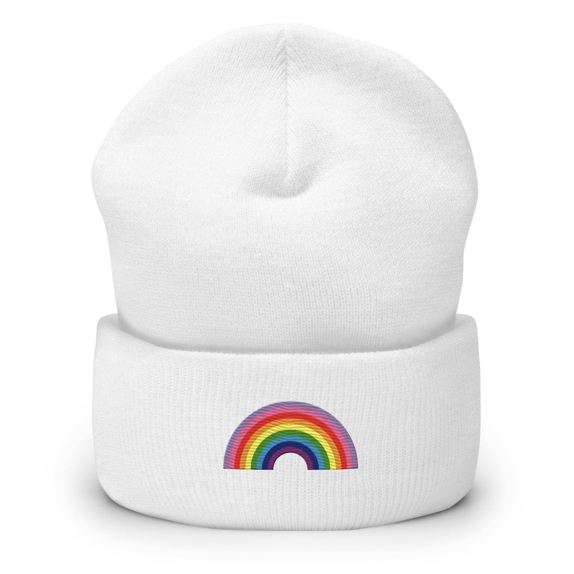 Embroidered Gilbert Baker Pride Rainbow Beanie: Pride Flag LGBTQ+ Design