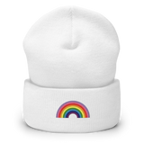 Embroidered Gilbert Baker Pride Rainbow Beanie: Pride Flag LGBTQ+ Design