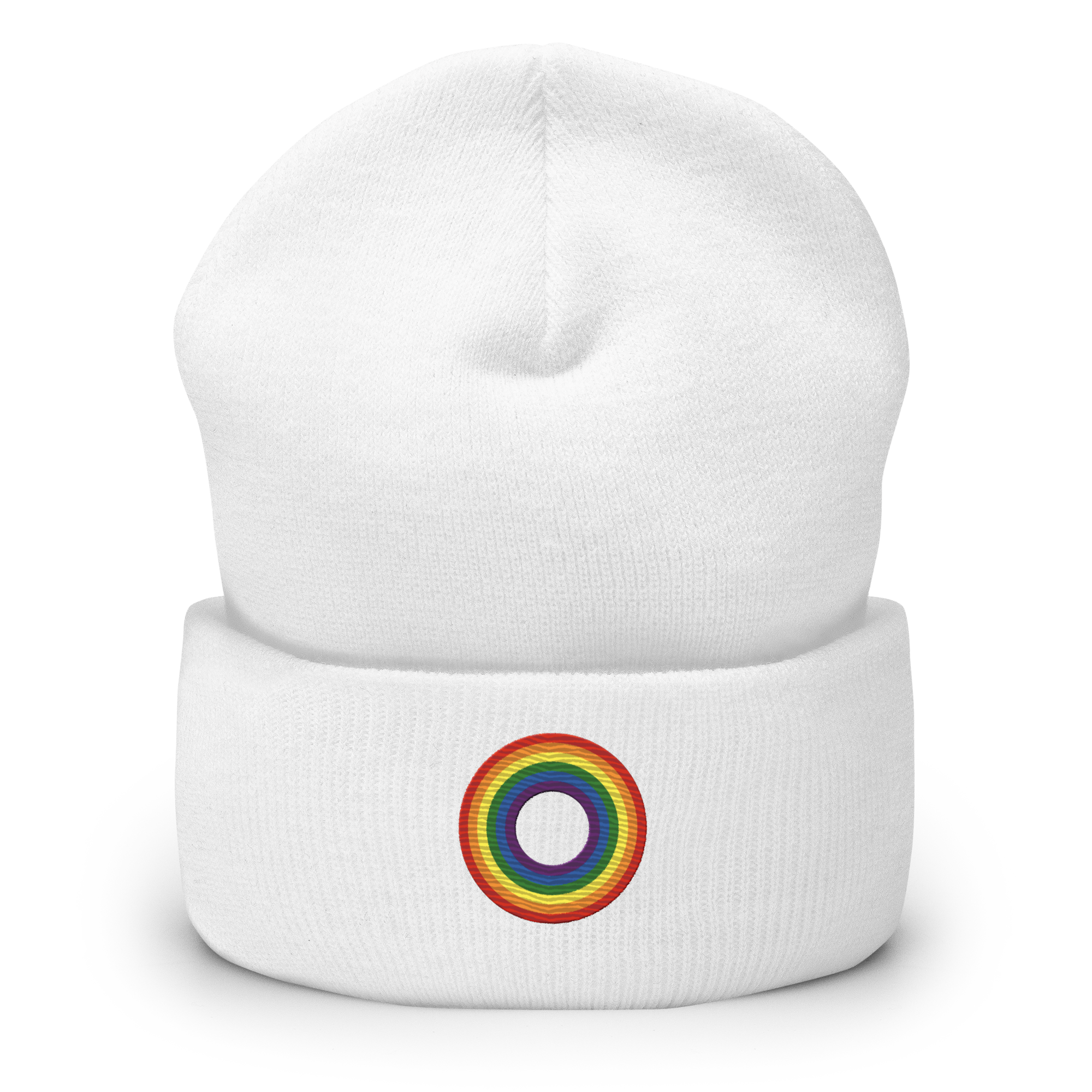 Embroidered Beanie: Pride Ring Emblem Design